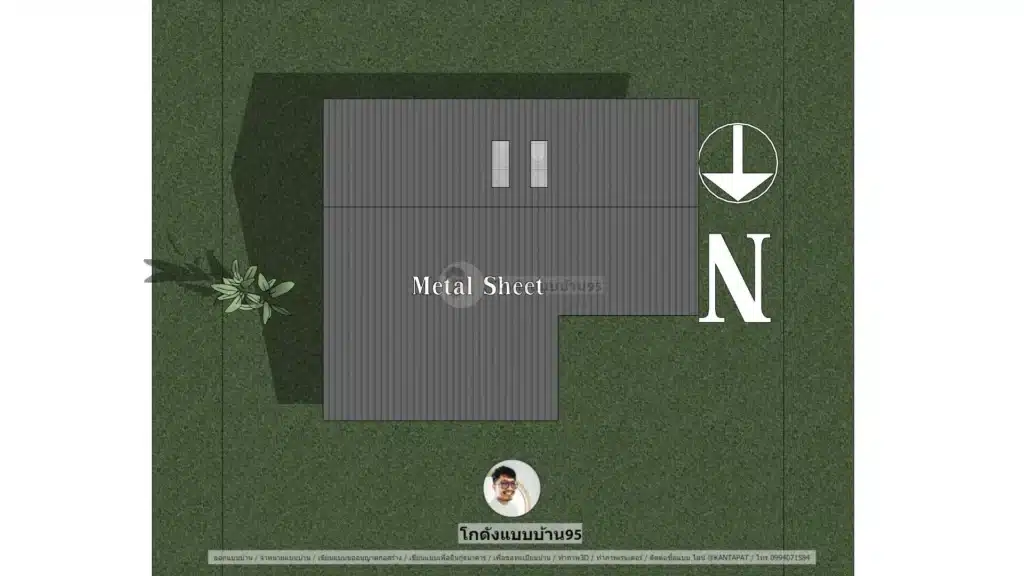 P-2558 บ้านชั้นเดียว-หลังคา