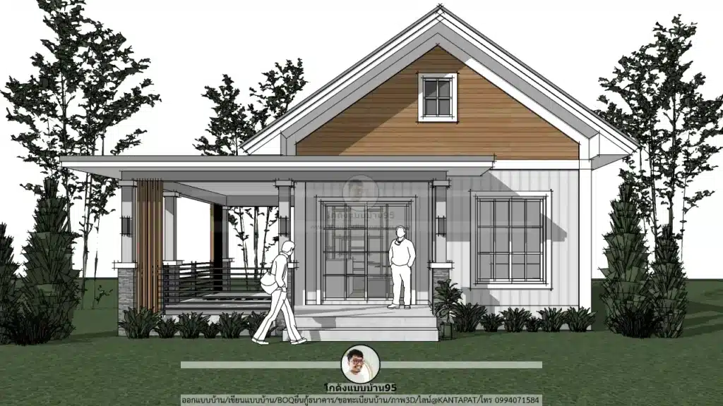 P2573-บ้านชั้นเดียวหลังคาจั่วแอสฟัสต์