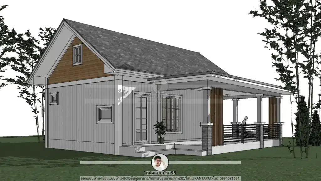 P2573-บ้านชั้นเดียว-หลังคาจั่ว-ภายนอก