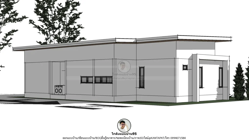 P2575 บ้านทรงกล่อง-หลังคาเมทีลชีท