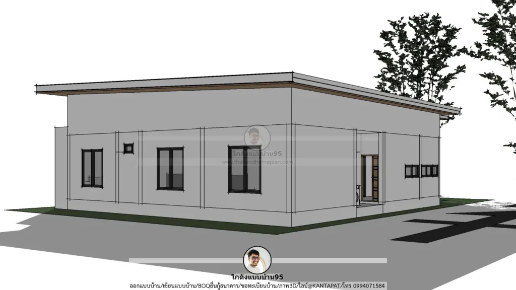 P2575 บ้านทรงกล่อง-หลังคาเมทีลชีท