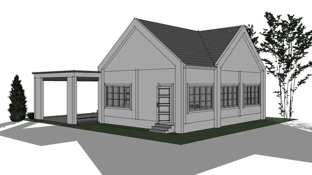 P-2582 บ้านชั้นเดียวนอร์ดิก-ภายนอก