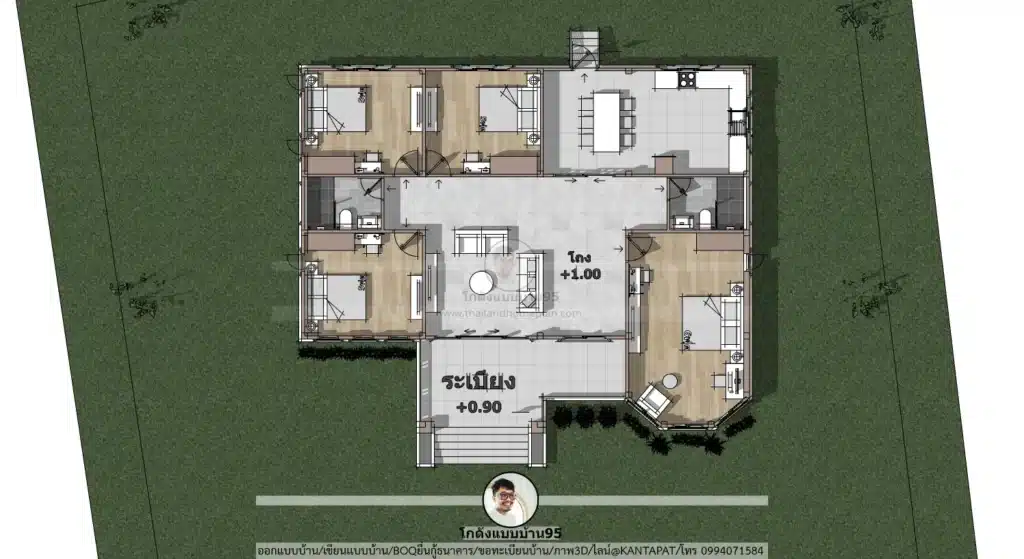 P-2585 บ้านคอนเทมโพลารี่คอนเทมโพลารี่ แปลน