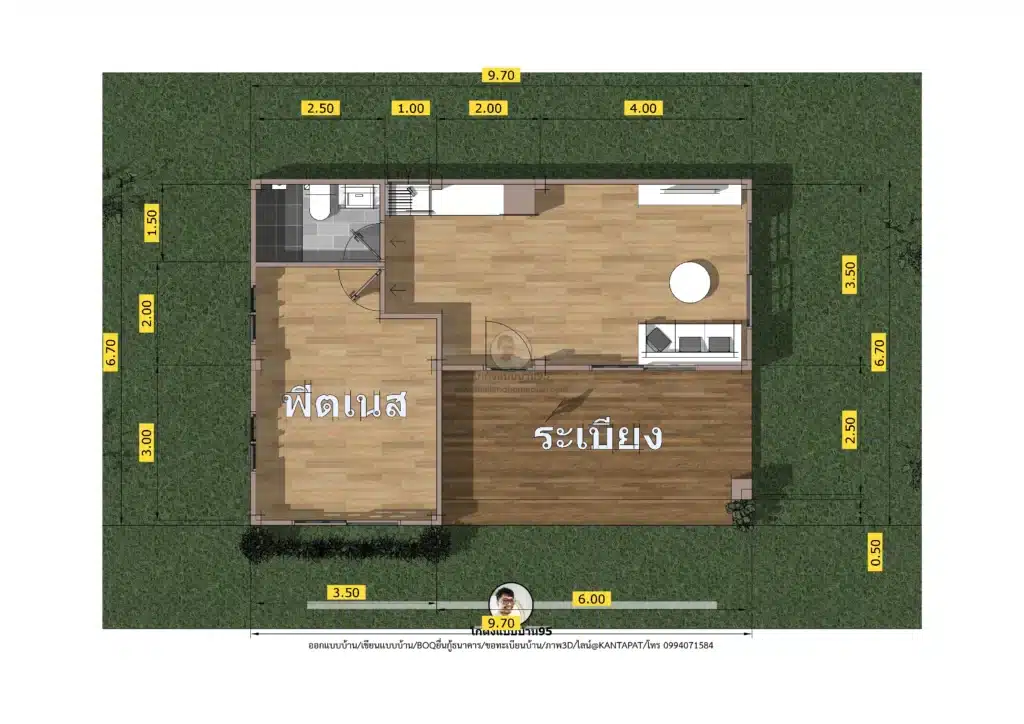 P-2594-แปลนพื้นบ้านชั้นเดียว