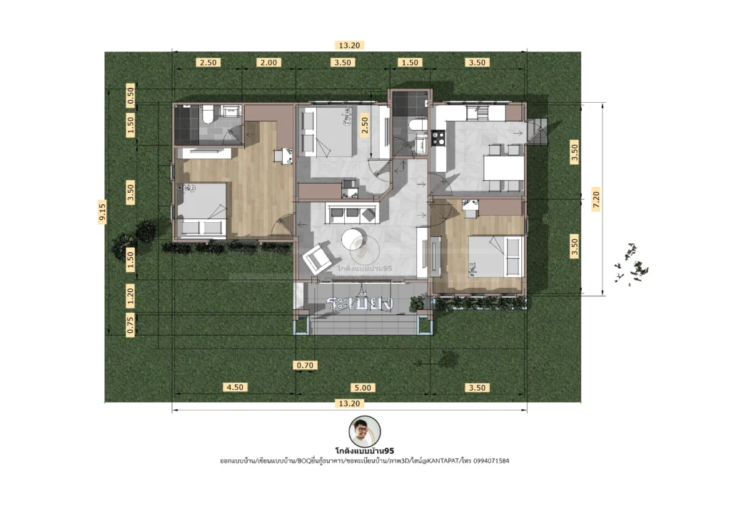 P-2610-แปลนบ้านชั้นเดียว