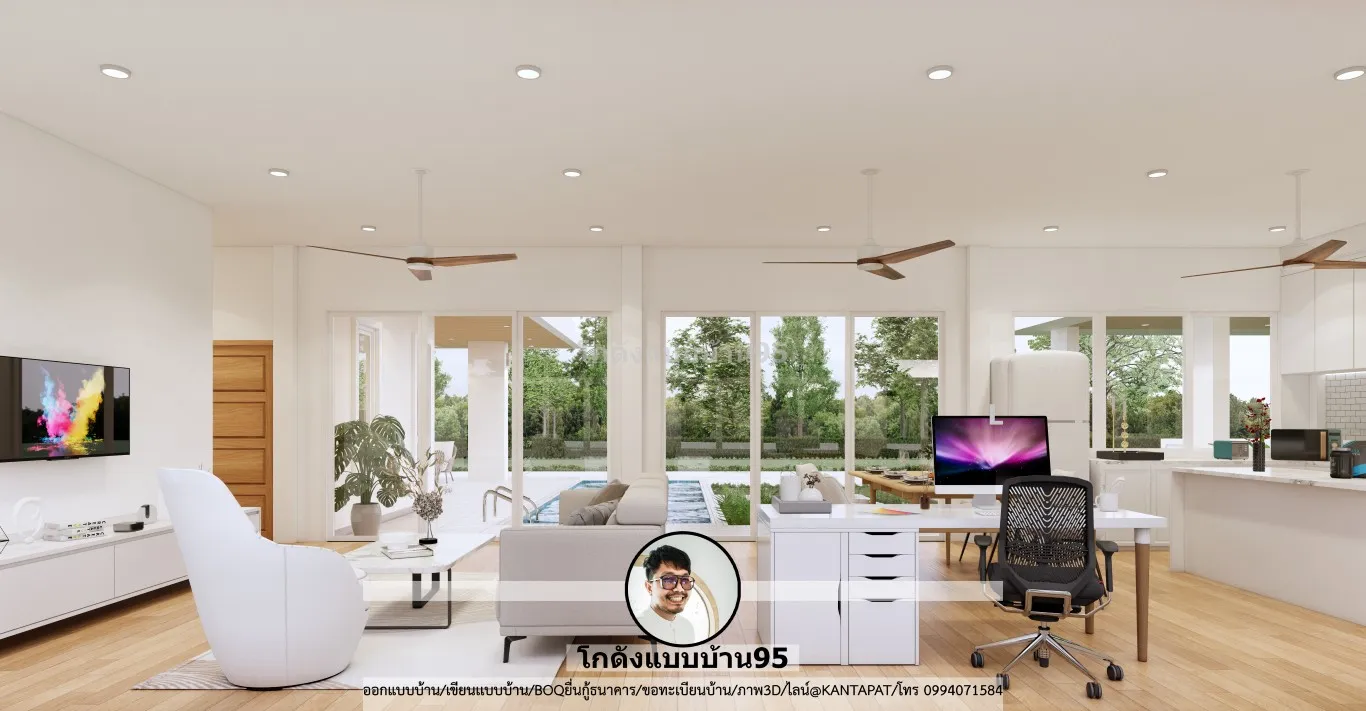 P-2584-บ้านชั้นเดียวตัวแอล-โถง