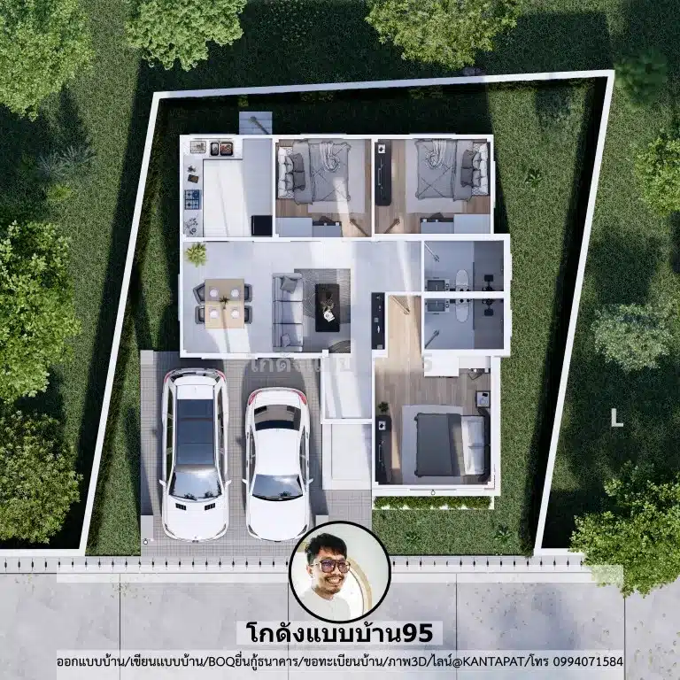 P-2615-แปลนบ้านชั้นเดียว