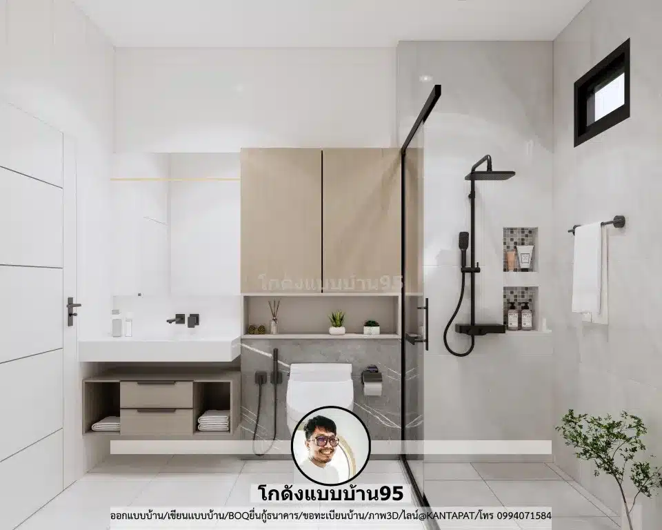 S-181-แบบบ้านชั้นเดียว 3 ห้องนอน