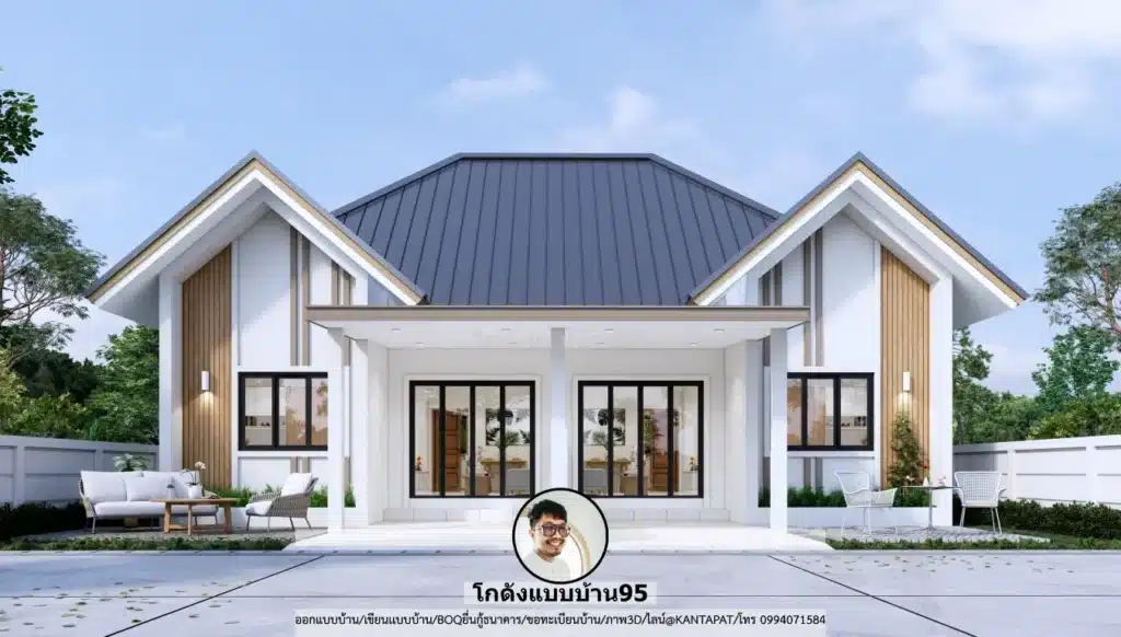 แบบบ้านแฝดชั้นเดียว 2 ยูนิต