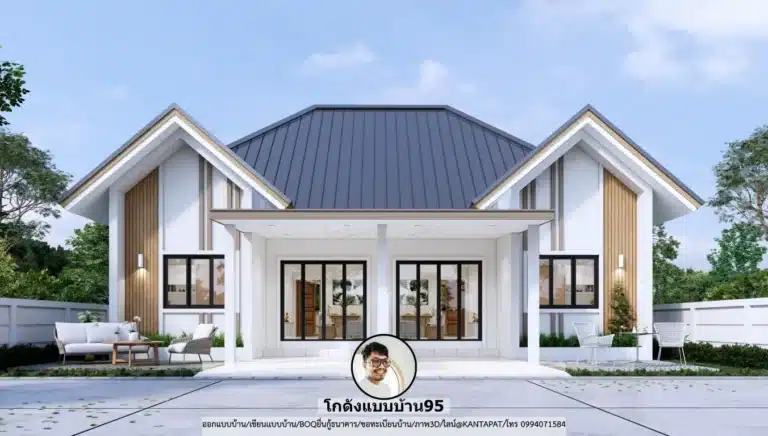 แบบบ้านแฝดชั้นเดียว 2 ยูนิต S-182 พร้อมที่จอดรถ