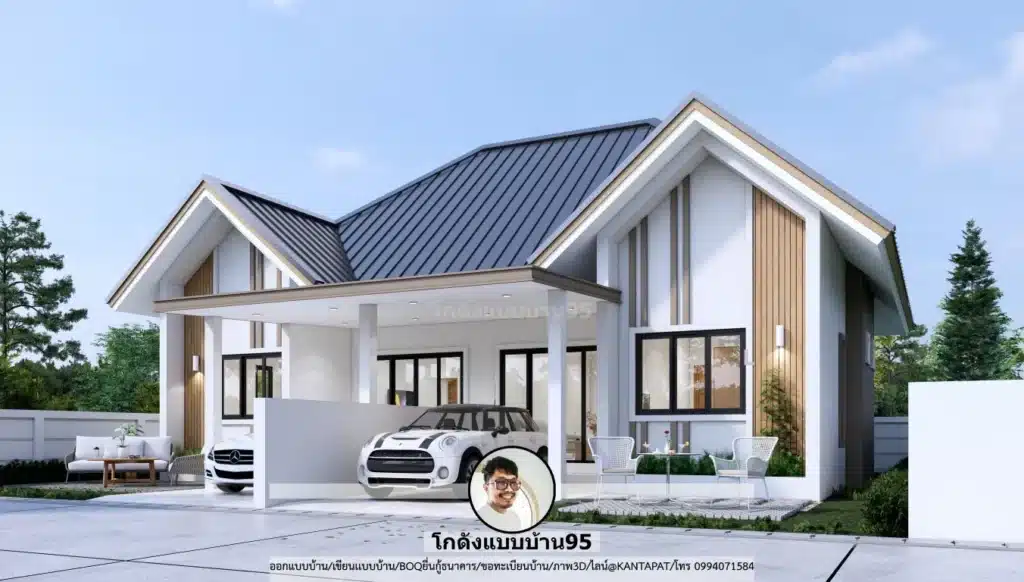 S-180-แบบบ้านแฝดชั้นเดียว 2 ยูนิต