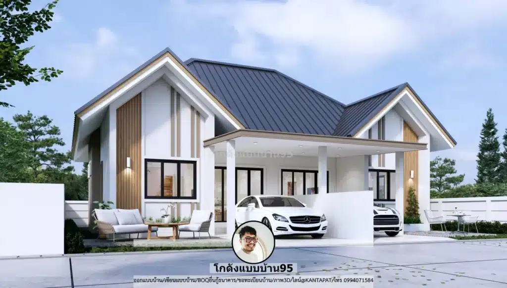 S-180-แบบบ้านแฝดชั้นเดียว 2 ยูนิต