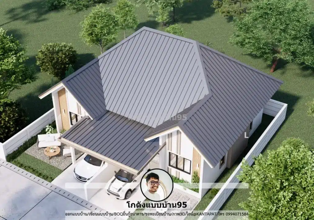 S-180-แบบบ้านแฝดชั้นเดียว 2 ยูนิต