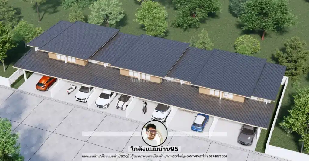 ทาวน์โฮมชั้นเดียว 6 ยูนิต