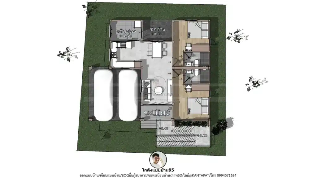 P-2566-แบบบ้านชั้ันเดียว-แปลนพื้น