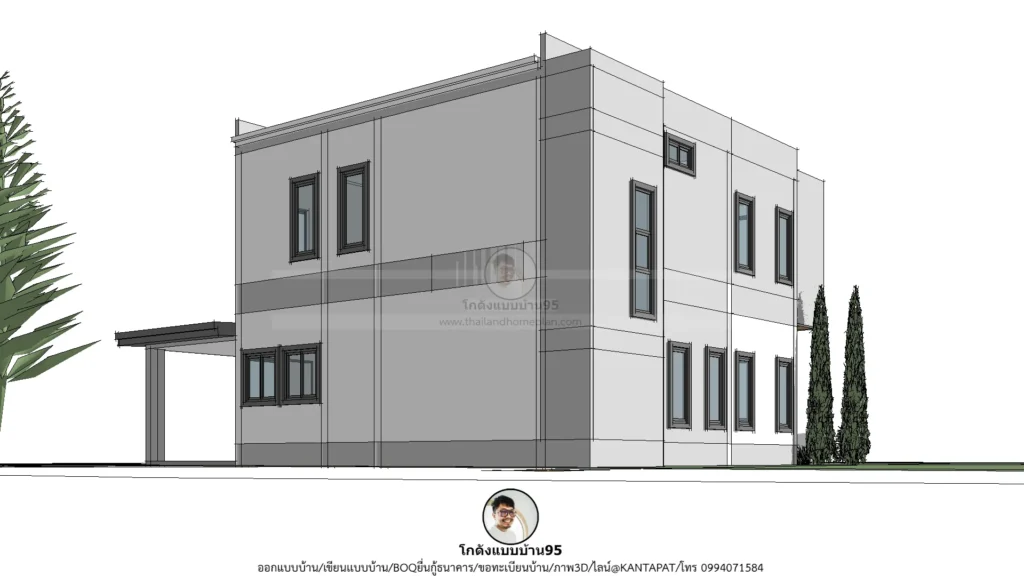 P-2567 บ้านสองชั้นทรงกล่อง-ภายนอก