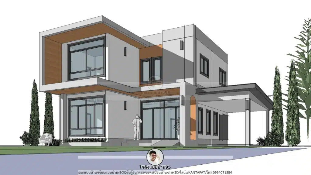 P-2567 บ้านสองชั้นทรงกล่อง