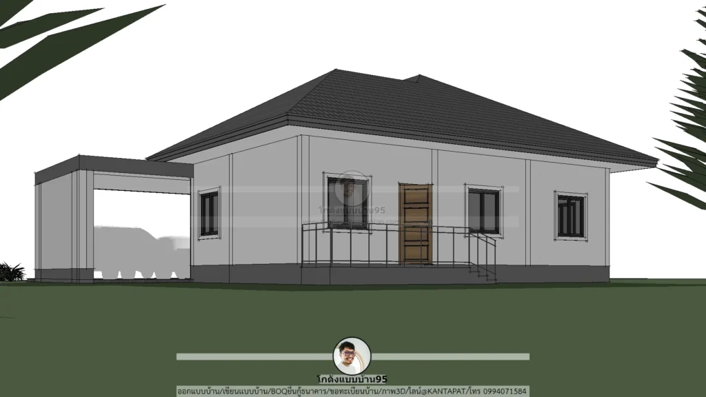 P-2587-บ้านปั้นหยาชั้นเดียว-โรงจอดรถ