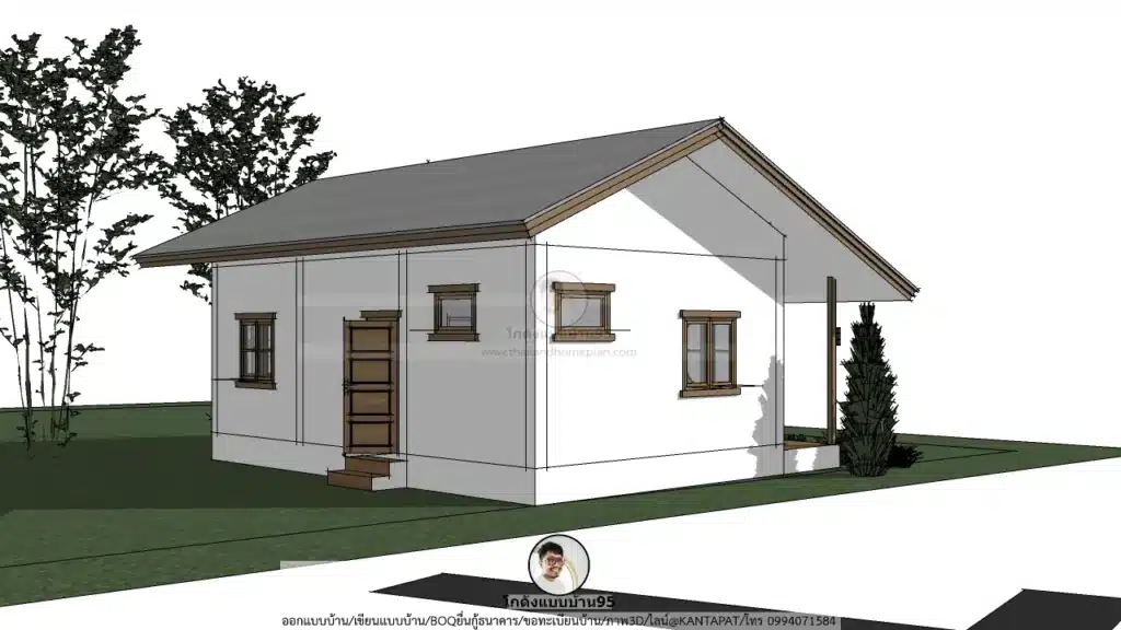 แบบบ้านP-2588-บ้านชั้นเดียว-ภายนอก