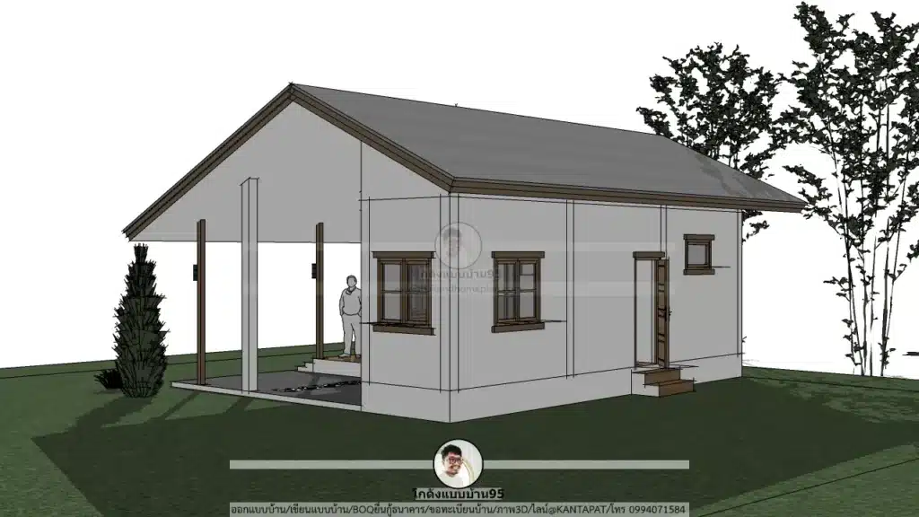 แบบบ้านP-2588-บ้านชั้นเดียว-ภายนอก