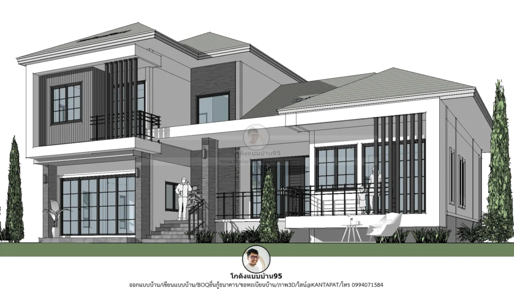 P-2593-บ้านชั้นครึ่งสไตล์ปั้นหยา