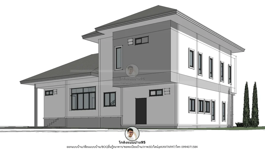 บ้านชั้นครึ่งสไตล์ปั้นหยา-P-2593