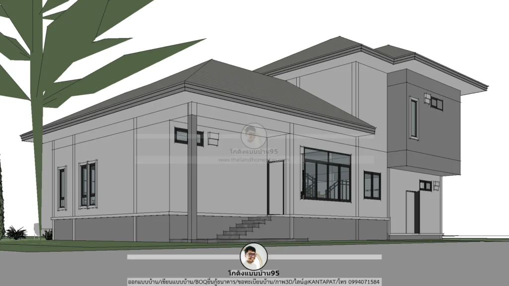 บ้านชั้นครึ่งสไตล์ปั้นหยา-P-2593