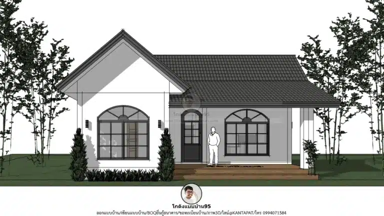 แบบบ้านชั้นเดียวอเนกประสงค์ พื้นที่ไม่เกิน 100 ตรม. P-2594