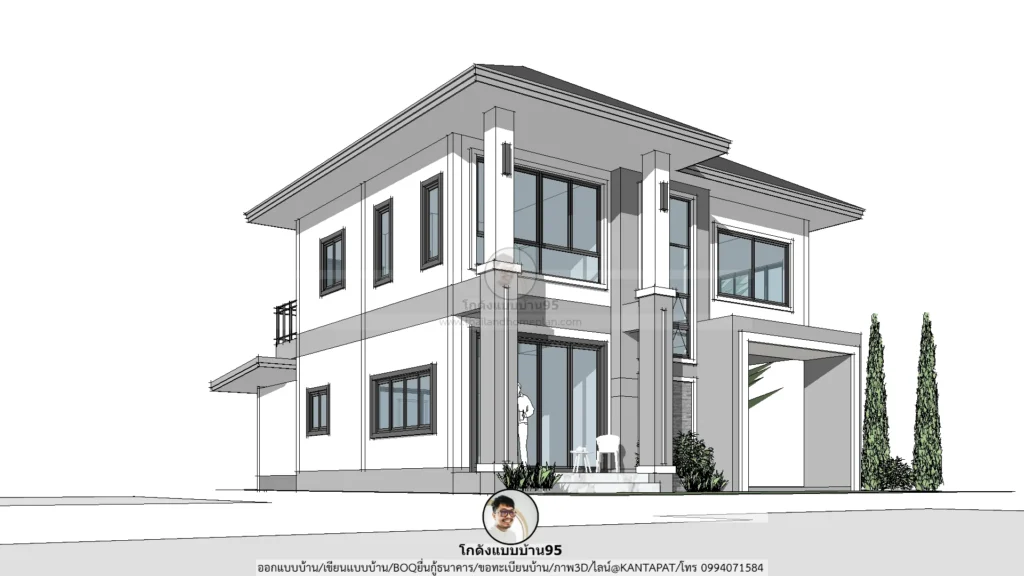 P-2614-แบบบ้านสองชั้นสไตล์ปั้นหยา