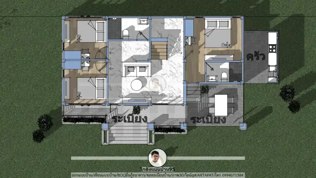 P2621-แปลนพื้นบ้านชั้นครึ่ง