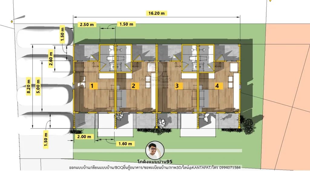 P-2611-บ้านพักรวมชั้นเดียว