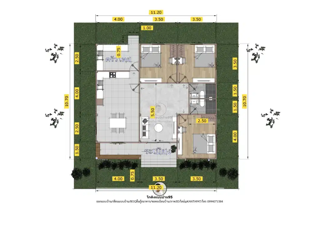 P-2634-บ้านหลังคาจั่ว 3 ห้องนอน