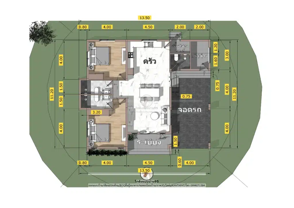 P-2629-บ้านชั้นเดียว 2 ห้องนอน พร้อมที่จอดรถ