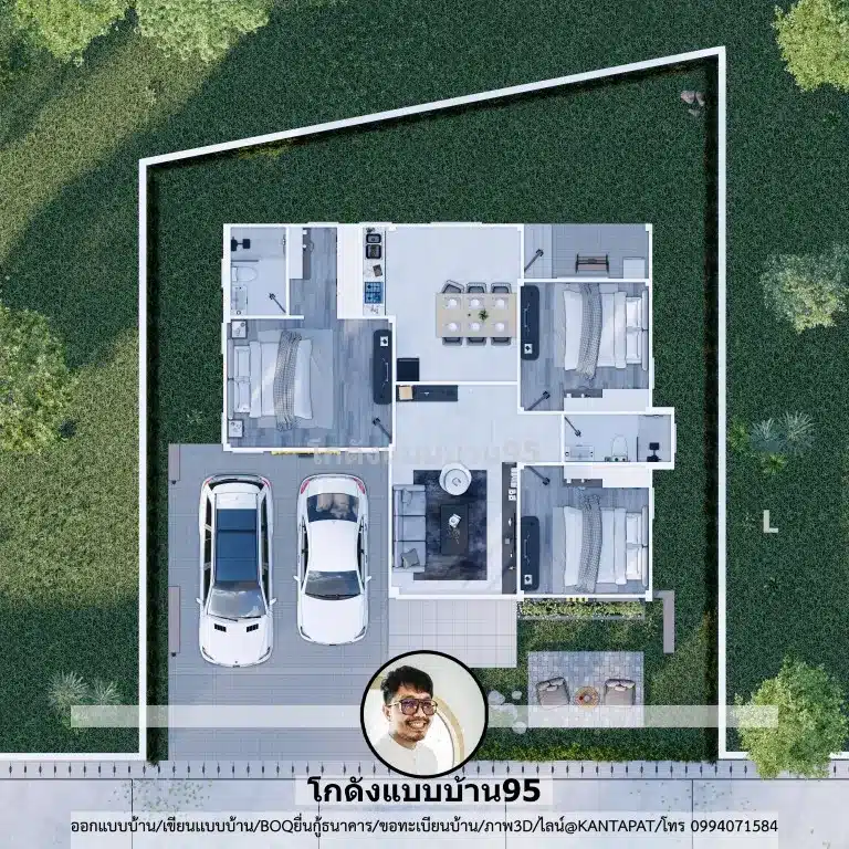 P-2568-บ้านชั้นเดียว 3 ห้องนอน