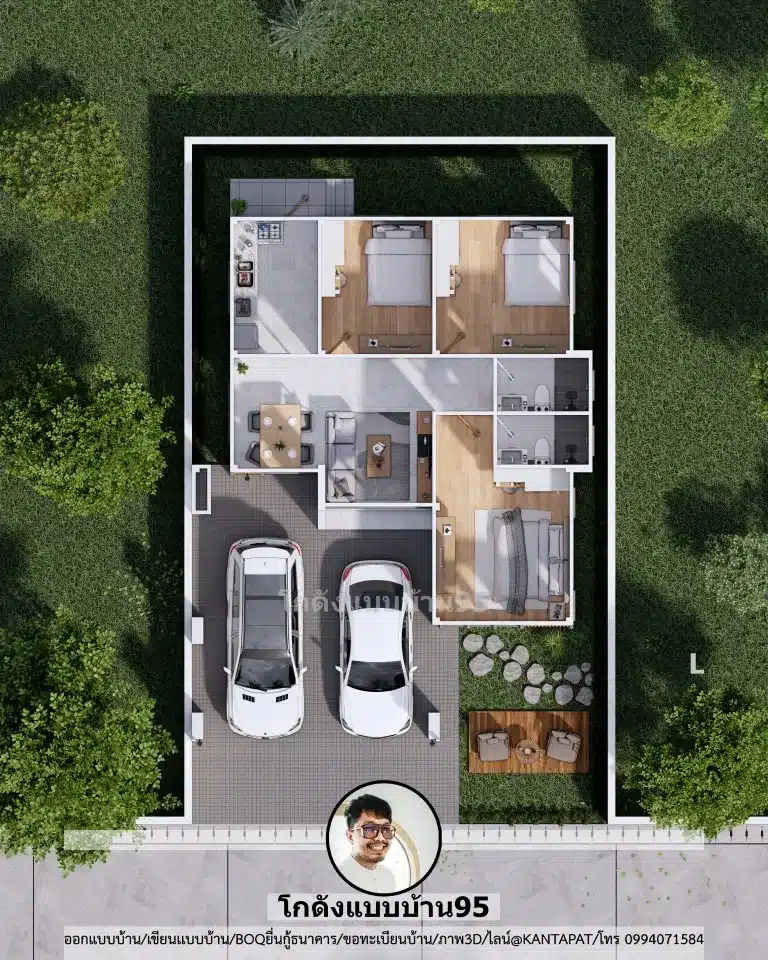 P-2605-แบบบ้านชั้นเดียว