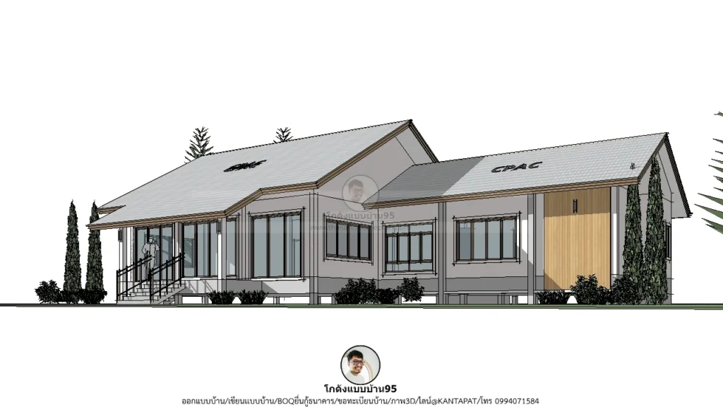 P2601-บ้านชั้นเดียวสไตล์จั่ว
