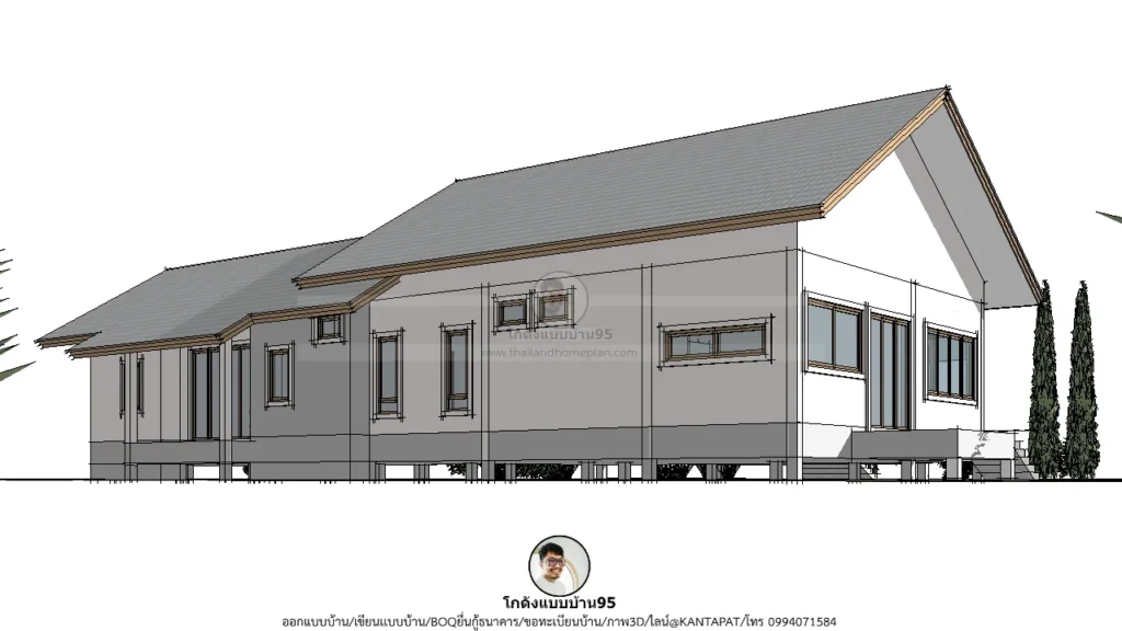 P2601-บ้านชั้นเดียวสไตล์จั่ว