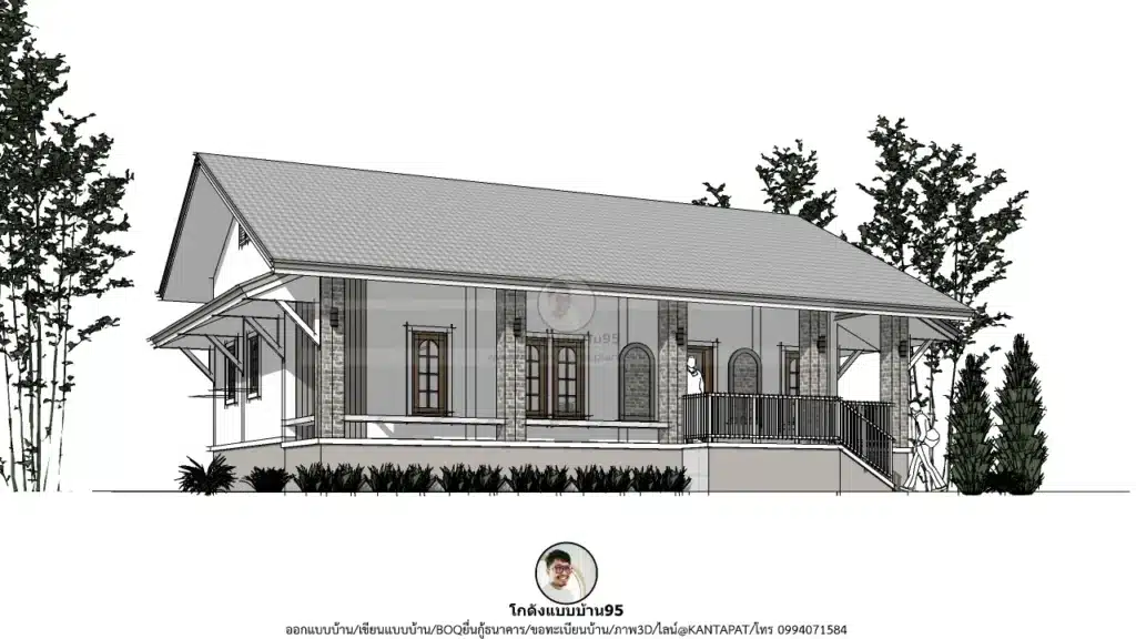 P-2617-บ้านชั้นเดียวทรงจั่ว