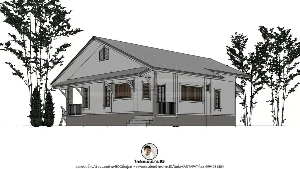 P-2617-บ้านชั้นเดียวทรงจั่ว