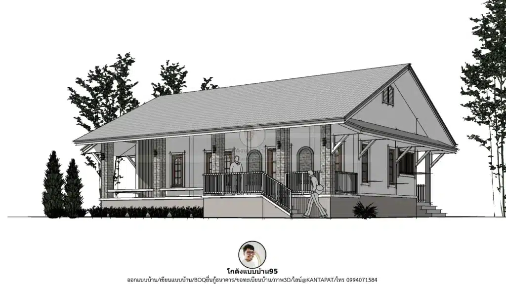 P-2617-บ้านชั้นเดียวทรงจั่ว