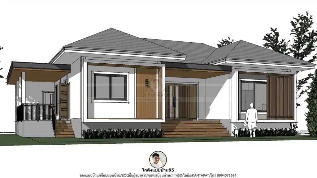 P-2626-แบบบ้านชั้นเดียวสไตล์ปั้นหยา