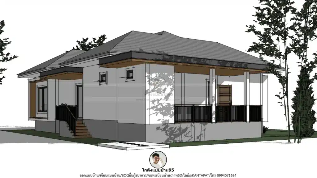 P-2626-แบบบ้านชั้นเดียวสไตล์ปั้นหยา