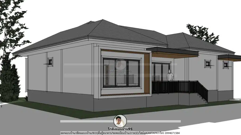 P-2626-แบบบ้านชั้นเดียวสไตล์ปั้นหยา