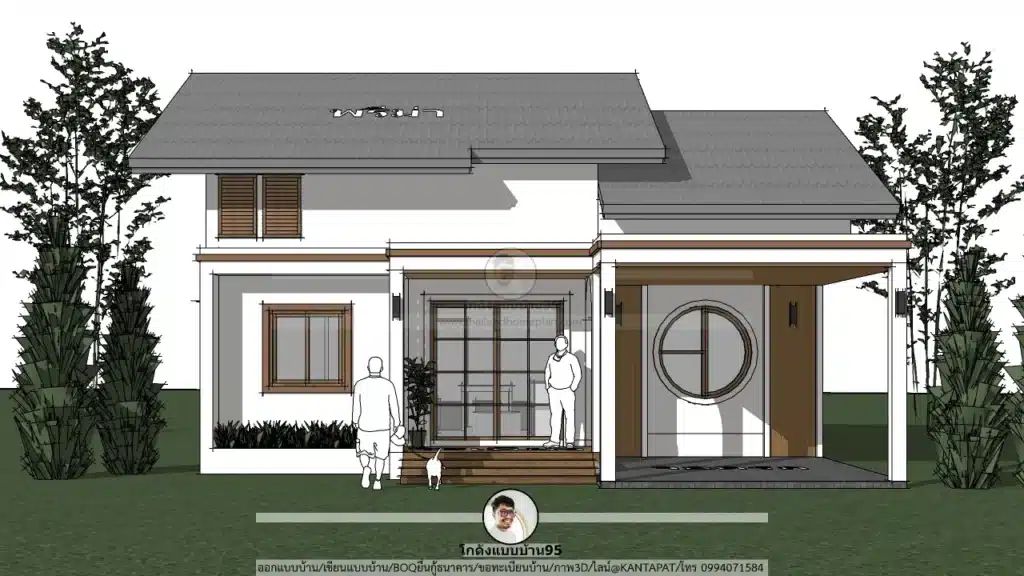 P-2631-แบบบ้านชั้นเดียวสไตล์จั่ว