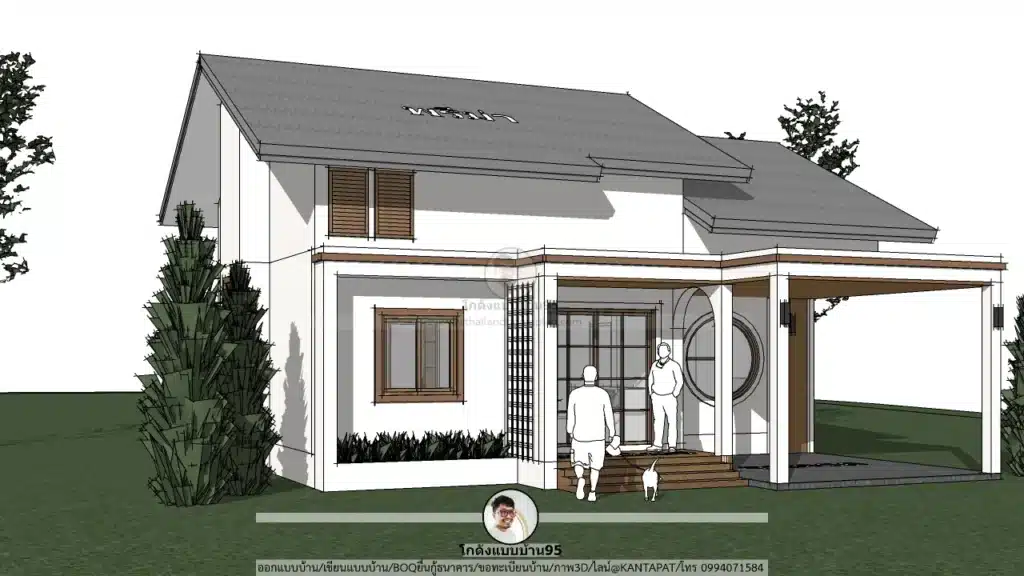 P-2631-แบบบ้านชั้นเดียวสไตล์จั่ว