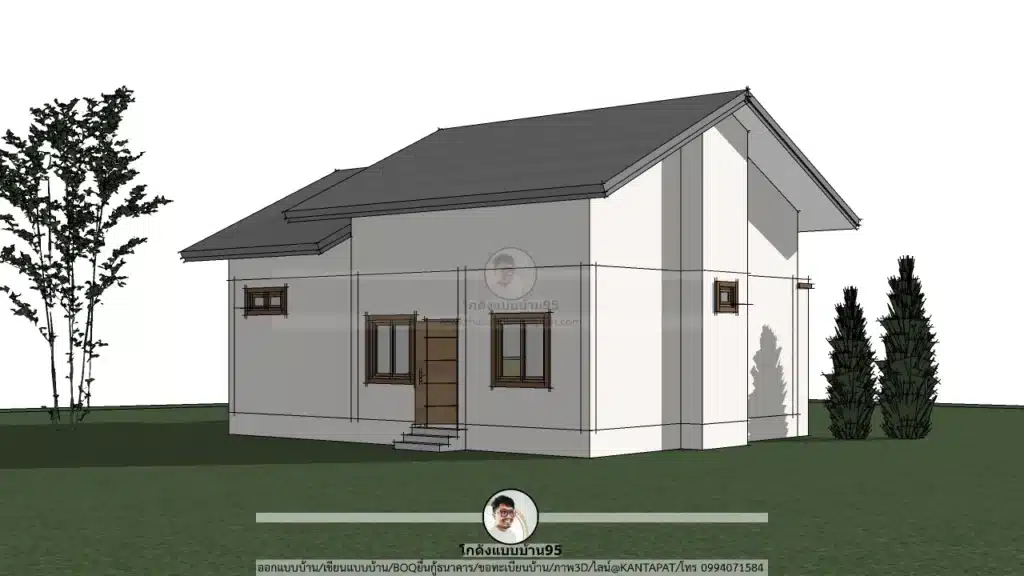 P-2631-แบบบ้านชั้นเดียวสไตล์จั่ว