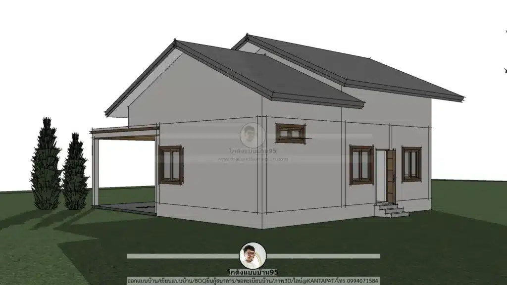 P-2631-แบบบ้านชั้นเดียวสไตล์จั่ว
