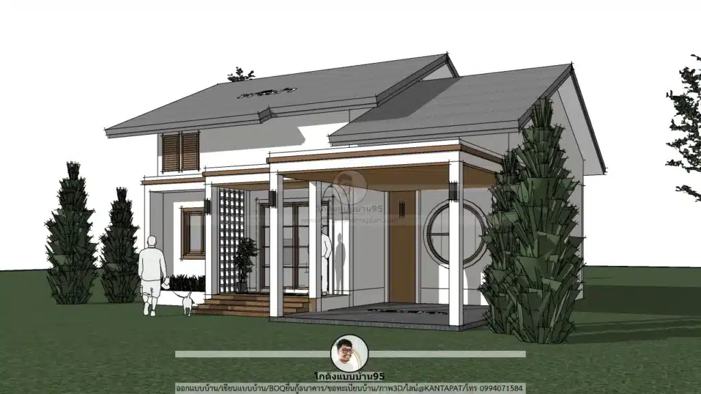 P-2631-แบบบ้านชั้นเดียวสไตล์จั่ว