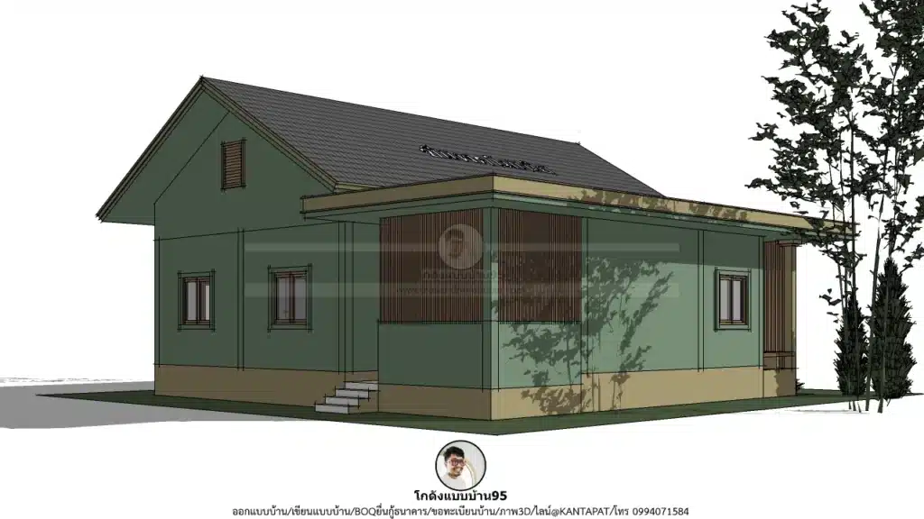 P-2634-บ้านหลังคาจั่ว 3 ห้องนอน