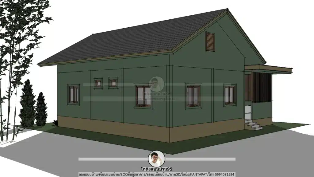 P-2634-บ้านหลังคาจั่ว 3 ห้องนอน